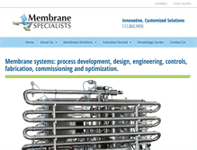 Tablet Screenshot of membranespecialists.com